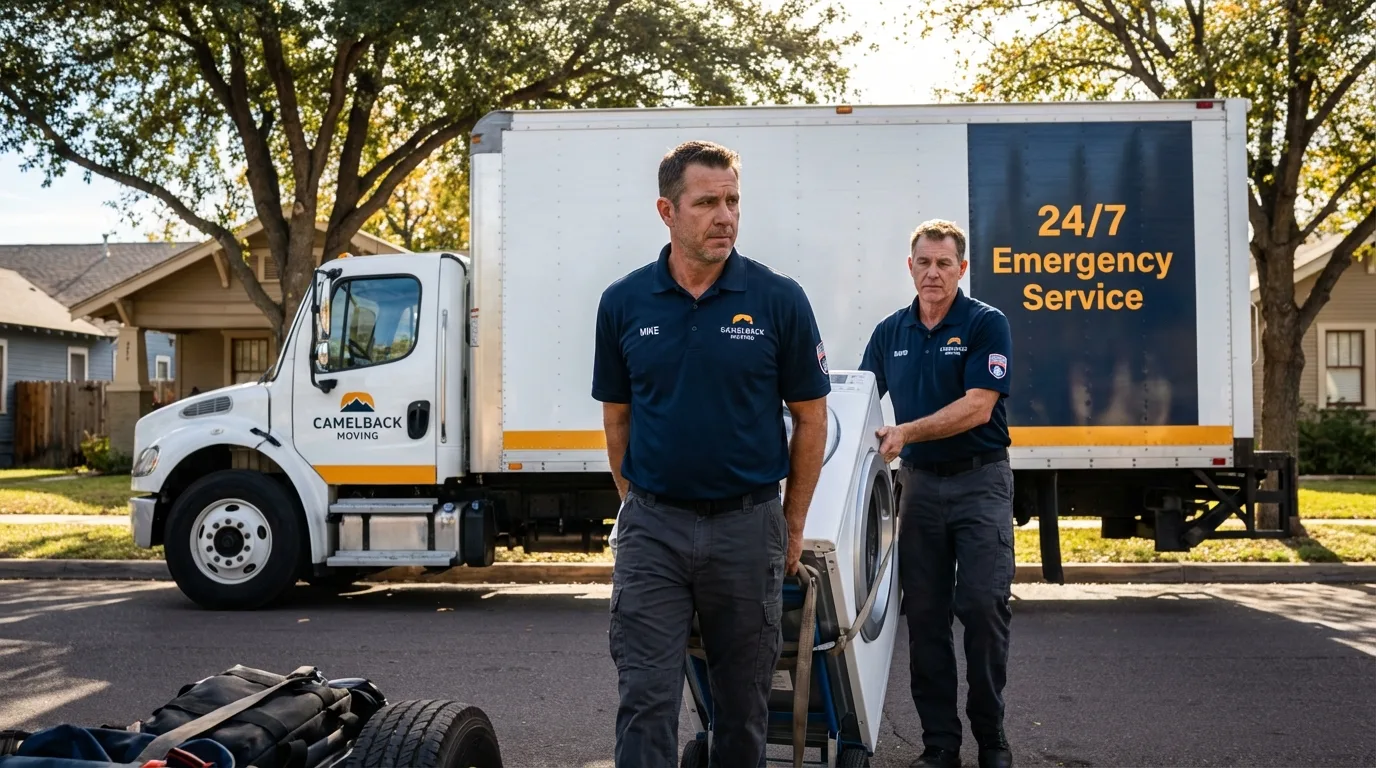 CamelBack Moving crew loading furniture in Glendora, CA